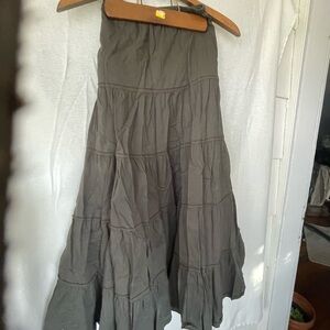 R  Cotton Tiered Skirt Women Smoke Olive  US Size 8 Casual DESIGNED in  FRANCE
